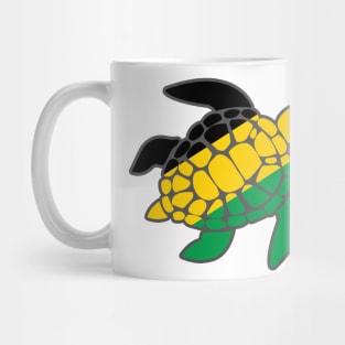 Sea Turtle Jamaica Flag Plastic Free Save The Sea Colorful Turtles Mug